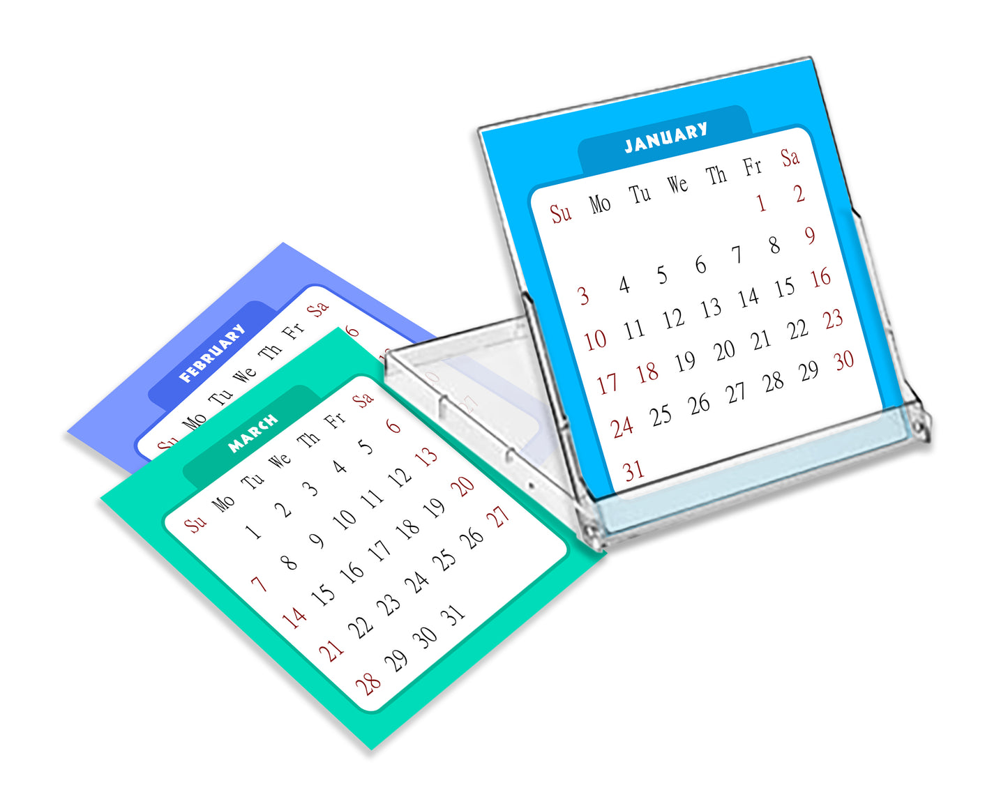 2027 CD-Style Desk Calendar 12 Months Calendar / Planner / Desk Calendar With CD Case Stand, Office Decor, Christmas Gifts (Edition #07)