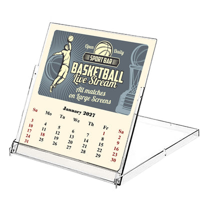 2027 CD-Style Desk Calendar 12 Months Calendar (Basketball)