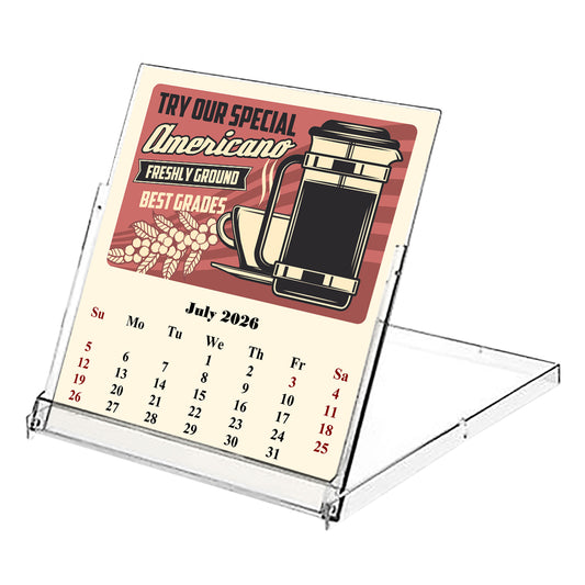 2026-2027 CD-Style Desk Calendar 18 Months Calendar (Coffee)