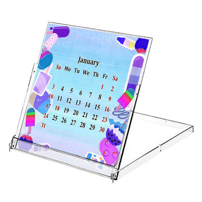 2027 CD-Style Desk Calendar 12 Months Calendar / Planner / Desk Calendar With CD Case Stand, Office Decor, Christmas Gifts (Edition #25)