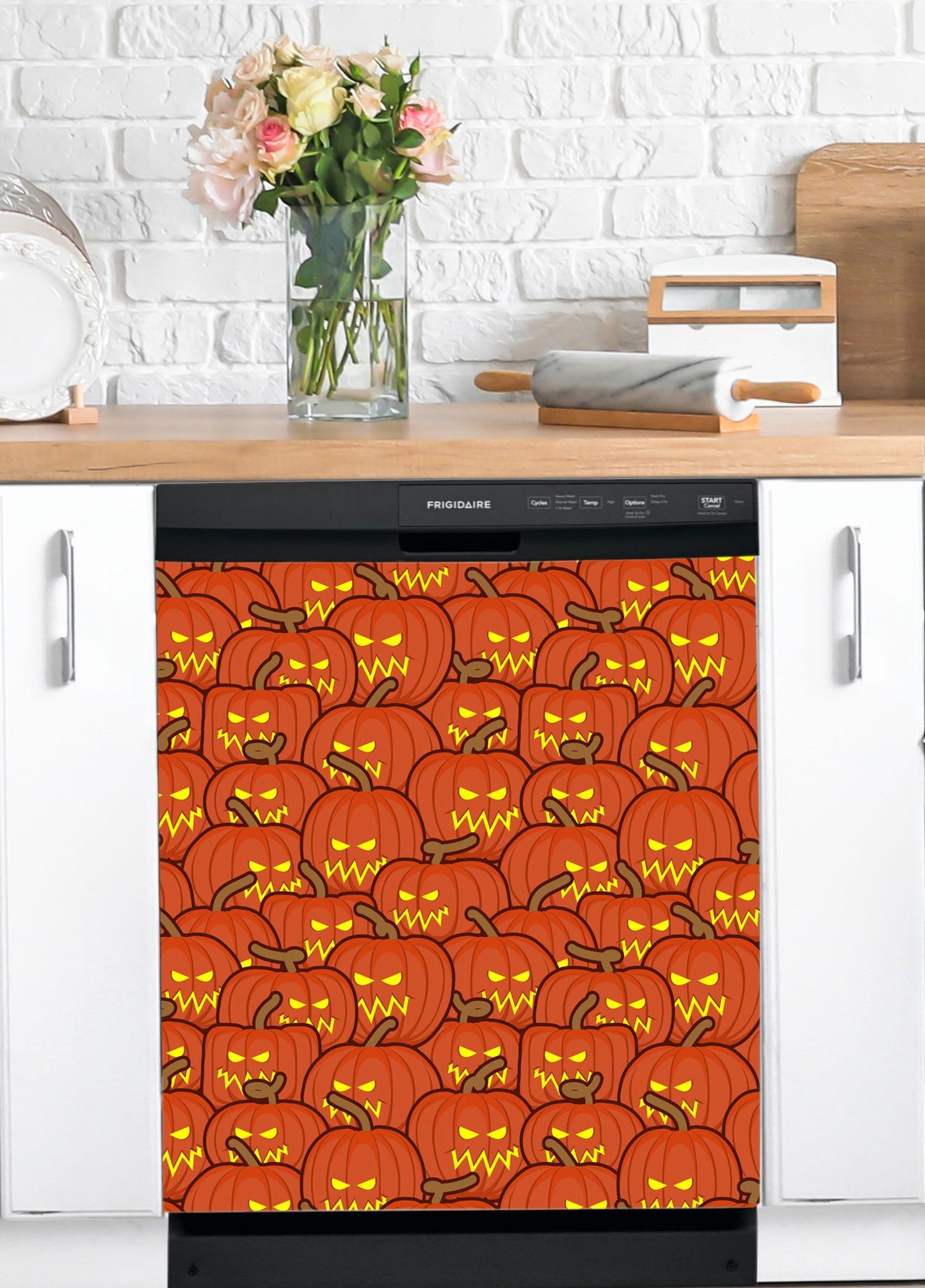 Dishwasher Magnet Cover - Reusable Magnetic Tiles Decal - Pack of 4 Tiles - V062