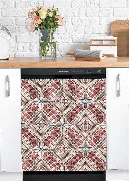 Dishwasher Magnet Cover - Reusable Magnetic Tiles Decal - Pack of 4 Tiles - V071