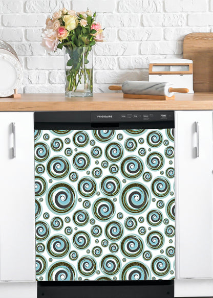 Dishwasher Magnet Cover - Reusable Magnetic Tiles Decal - Pack of 4 Tiles - V051