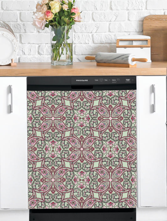 Dishwasher Magnet Cover - Reusable Magnetic Tiles Decal - Pack of 4 Tiles - V069