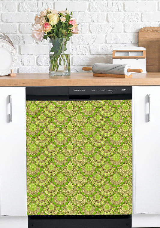 Dishwasher Magnet Cover - Reusable Magnetic Tiles Decal - Pack of 4 Tiles - V056