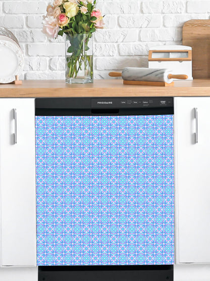 Dishwasher Magnet Cover - Reusable Magnetic Tiles Decal - Pack of 4 Tiles - V067