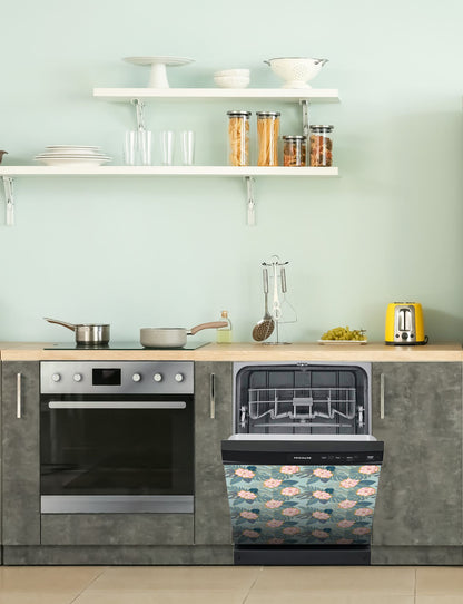 Dishwasher Magnet Cover - Reusable Magnetic Tiles Decal - Pack of 4 Tiles - V03