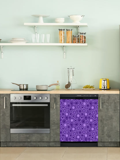 Dishwasher Magnet Cover - Reusable Magnetic Tiles Decal - Pack of 4 Tiles - V049