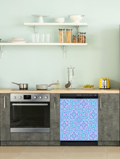 Dishwasher Magnet Cover - Reusable Magnetic Tiles Decal - Pack of 4 Tiles - V066