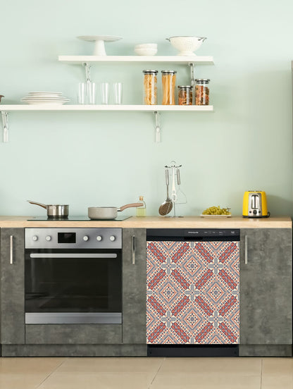 Dishwasher Magnet Cover - Reusable Magnetic Tiles Decal - Pack of 4 Tiles - V071