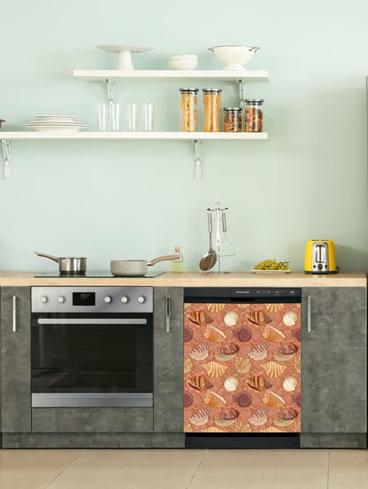Dishwasher Magnet Cover - Reusable Magnetic Tiles Decal - Pack of 4 Tiles - V036