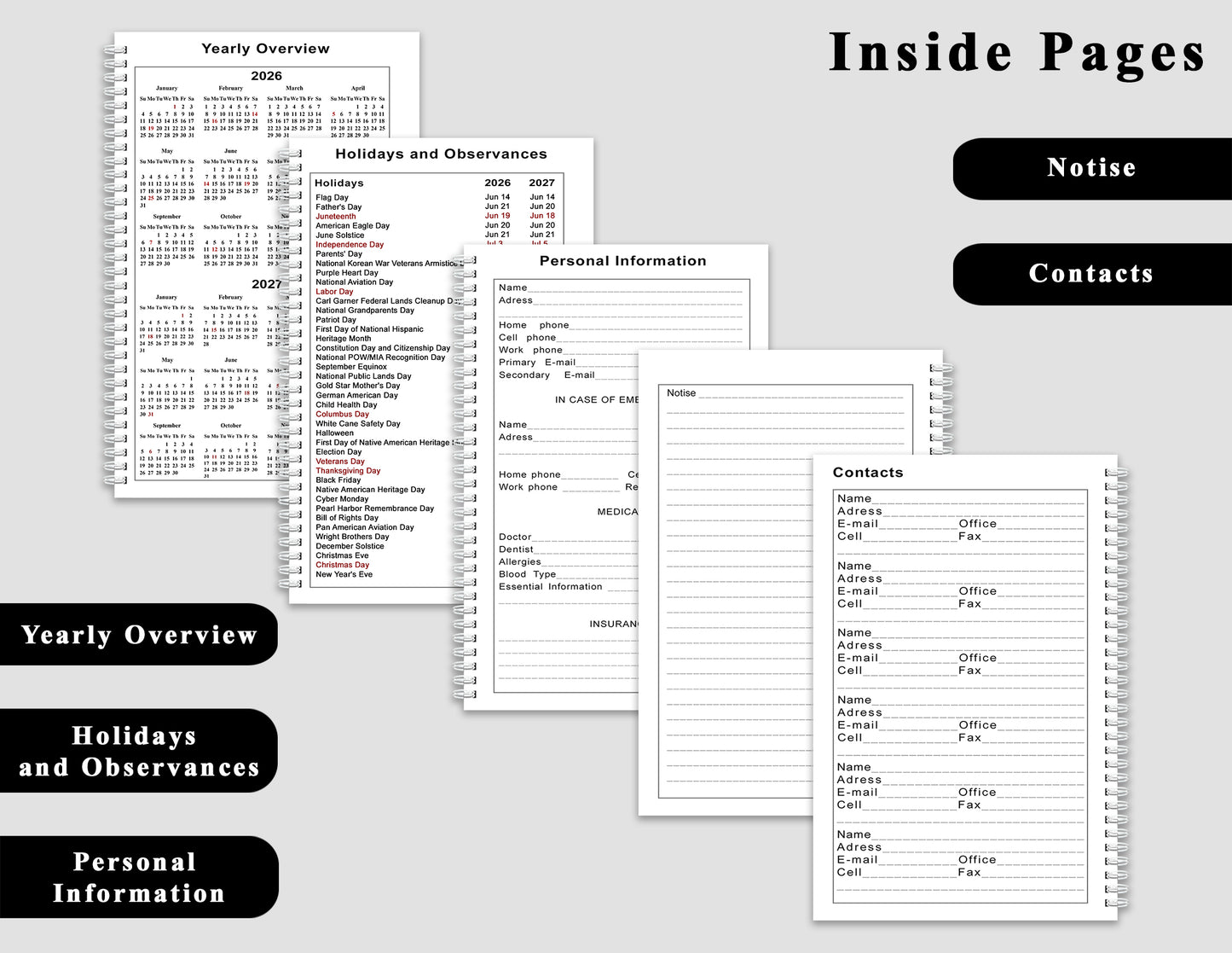2026-2027 Student Academic Planner Calendar - School College Weekly Agenda #08