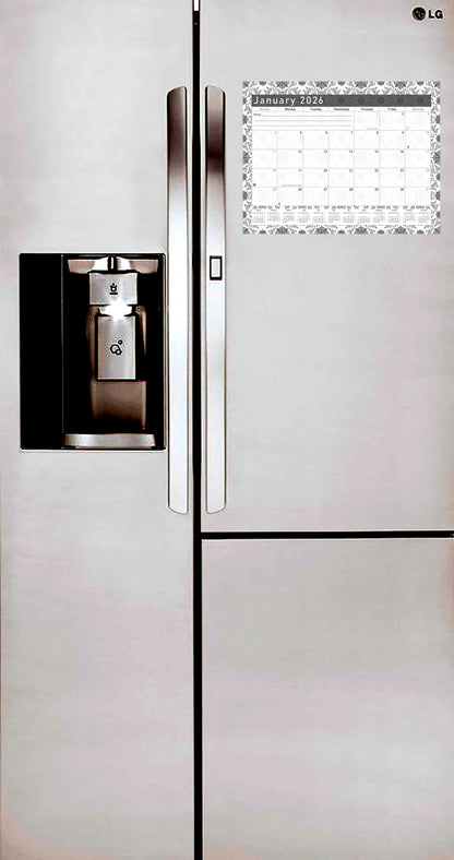 2026 Monthly Magnetic/Desk Calendar - 12 Months Desktop/Wall Calendar/Planner  B&W- #014