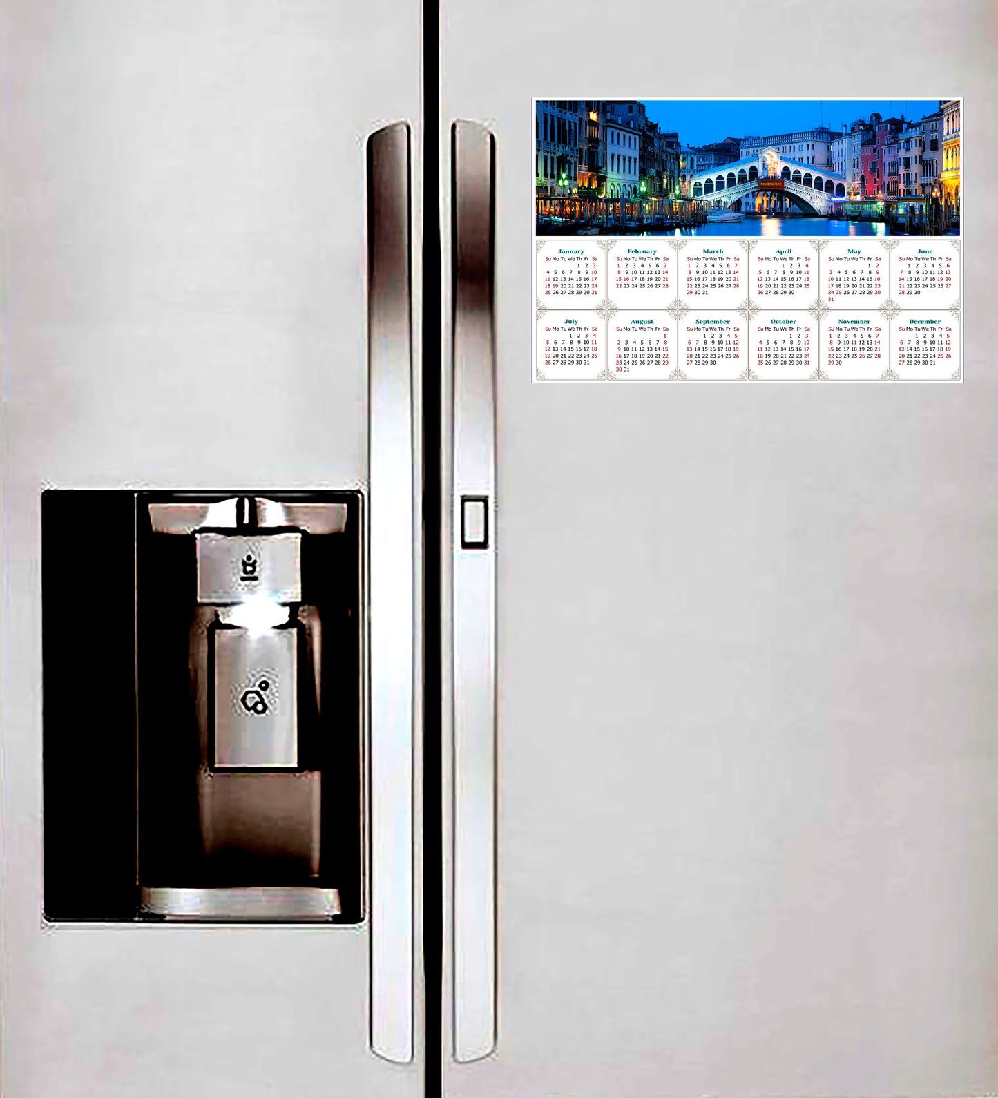 2026 Peel & Stick Calendar - Today is my Lucky Day - Removable - Nightlife on The Canal (9"x 6")
