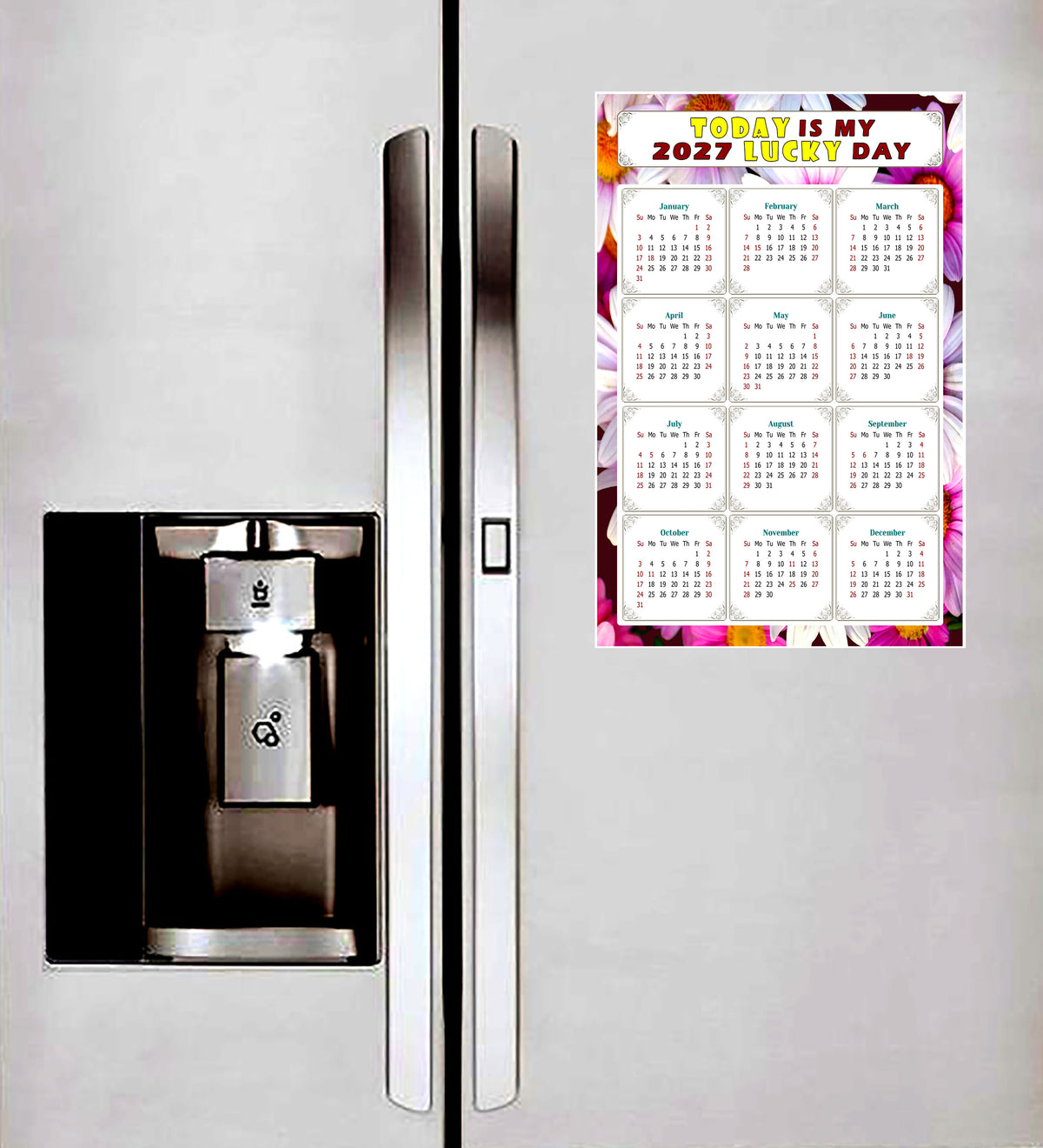 2027 Peel & Stick Calendar - Today is my Lucky Day Removable - 032