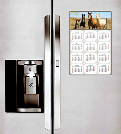 2027 Peel & Stick Calendar - Today is my Lucky Day Removable - Horses 07 (12"x 8")