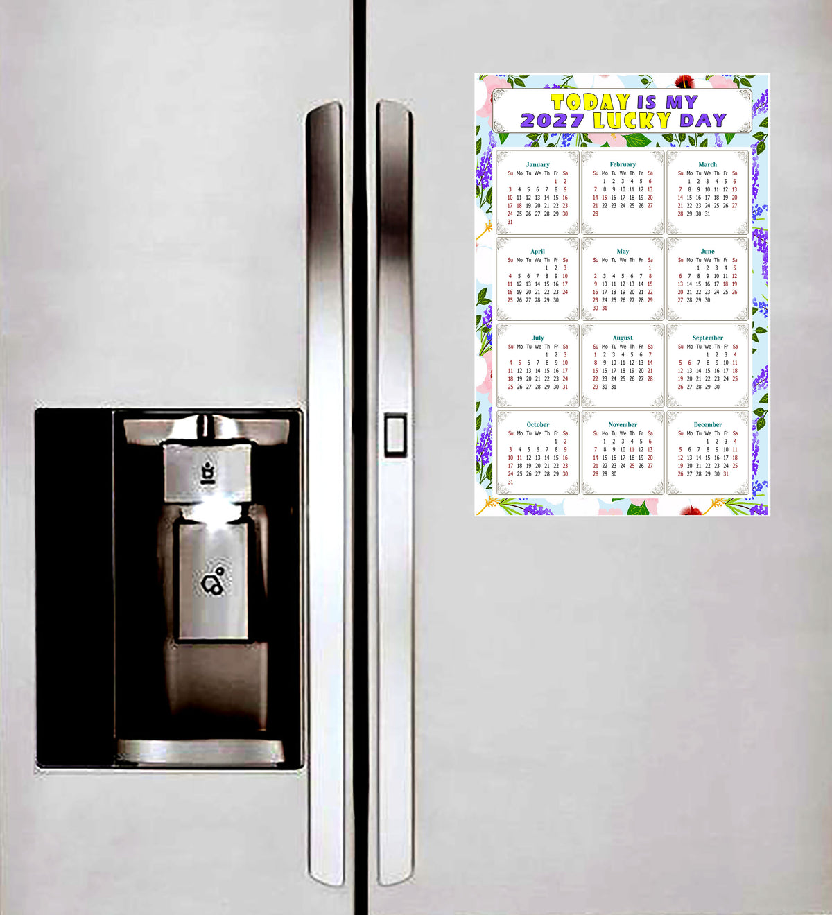 2027 Peel & Stick Calendar - Today is my Lucky Day Removable - 016