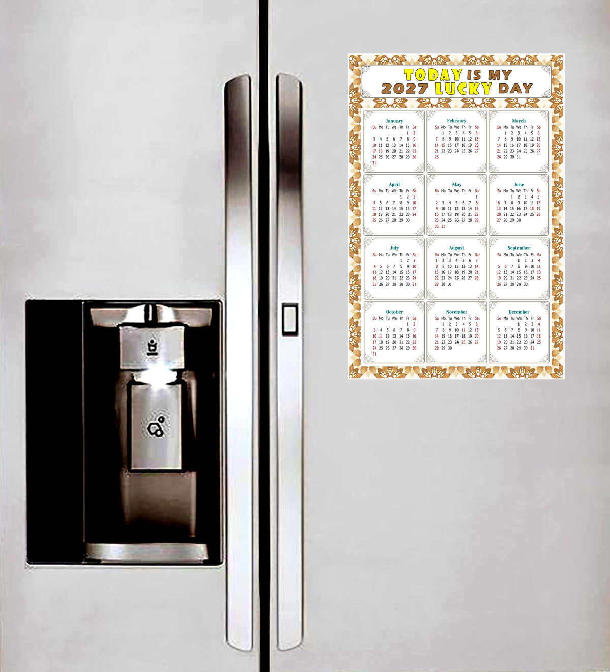 2027 Peel & Stick Calendar - Today is my Lucky Day Removable - 042