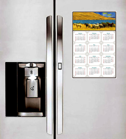 2027 Peel & Stick Calendar - Today is my Lucky Day Removable - Horses 012 (12"x 8")