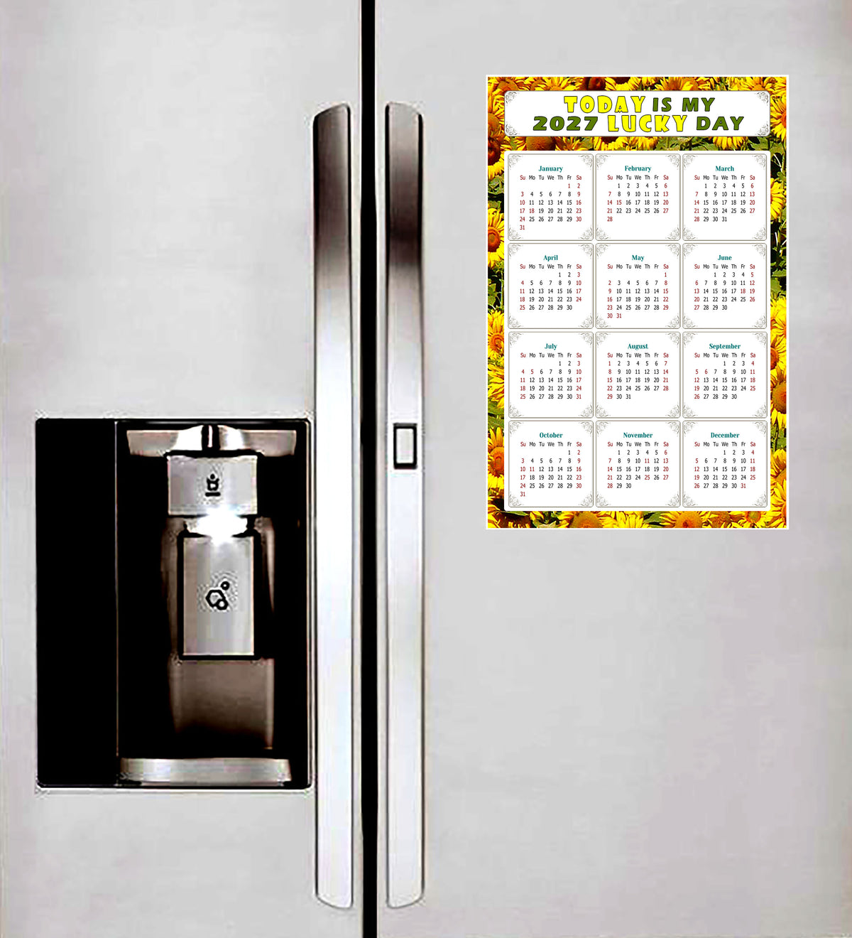 2027 Peel & Stick Calendar - Today is my Lucky Day Removable - 030
