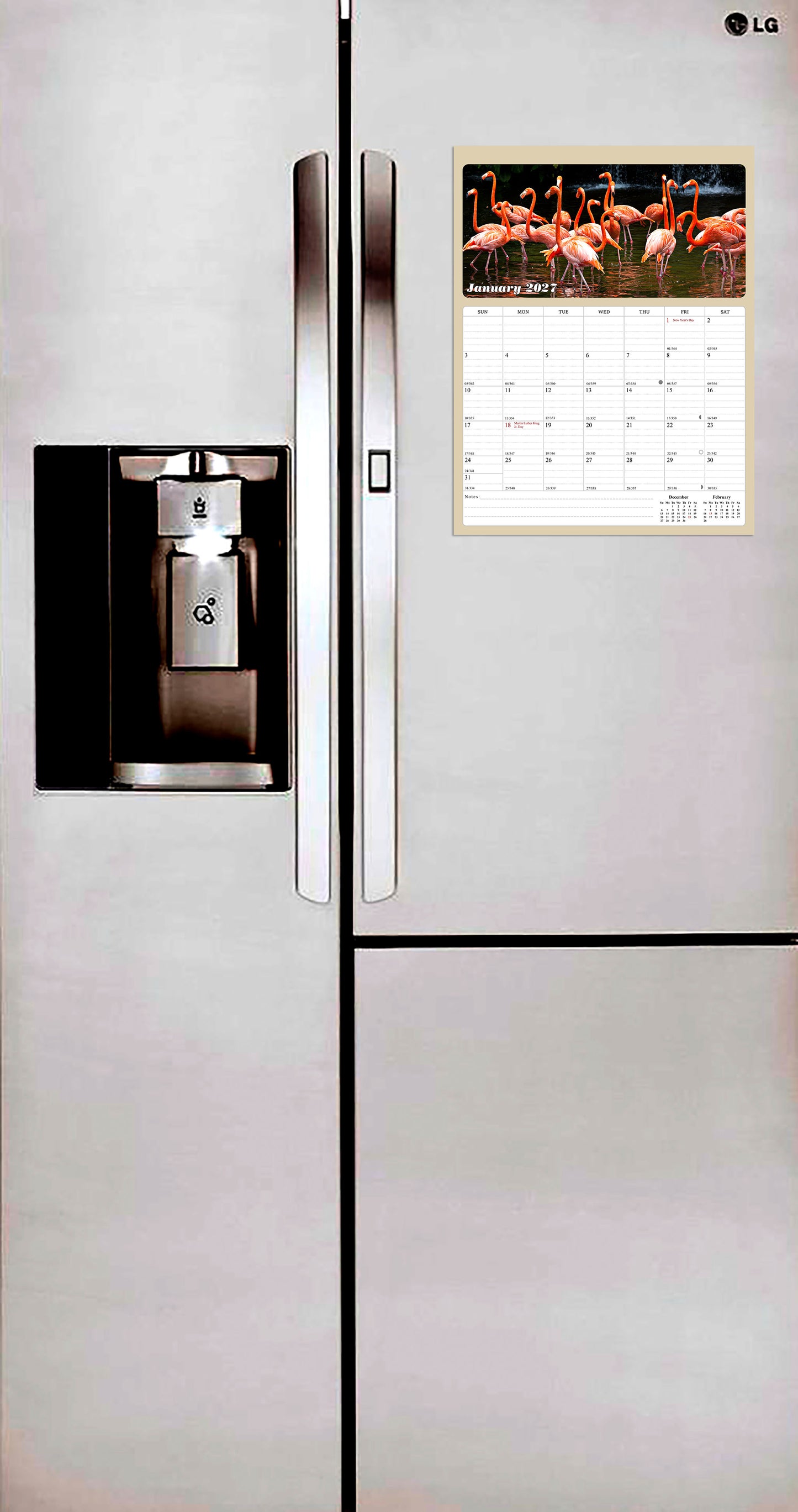 2026 - 2027 Calendar Magnetic Peel & Stick 18 Months Planner 8.5" x 11"