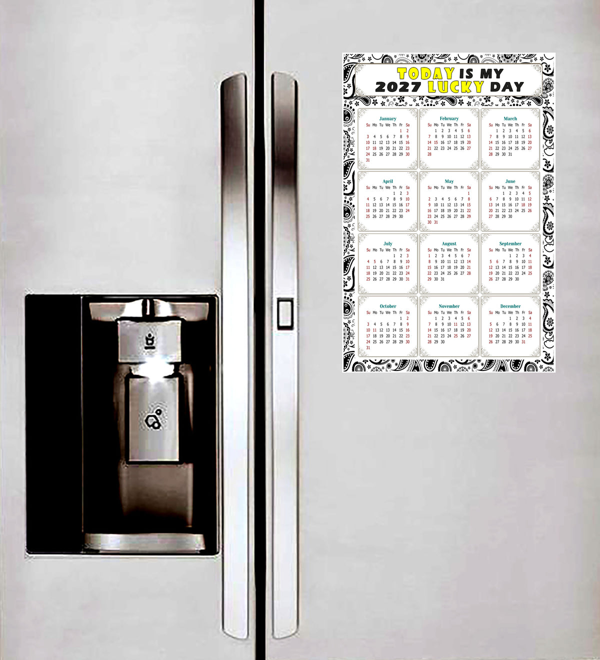 2027 Peel & Stick Calendar - Today is my Lucky Day Removable - 040