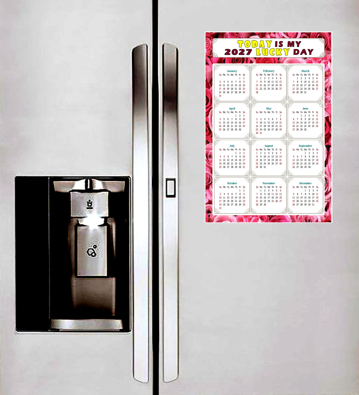 2027 Peel & Stick Calendar - Today is my Lucky Day Removable - 028