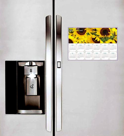 2027 Peel & Stick Calendar - Today is my Lucky Day - Removable - Sunflowers (9"x 6")