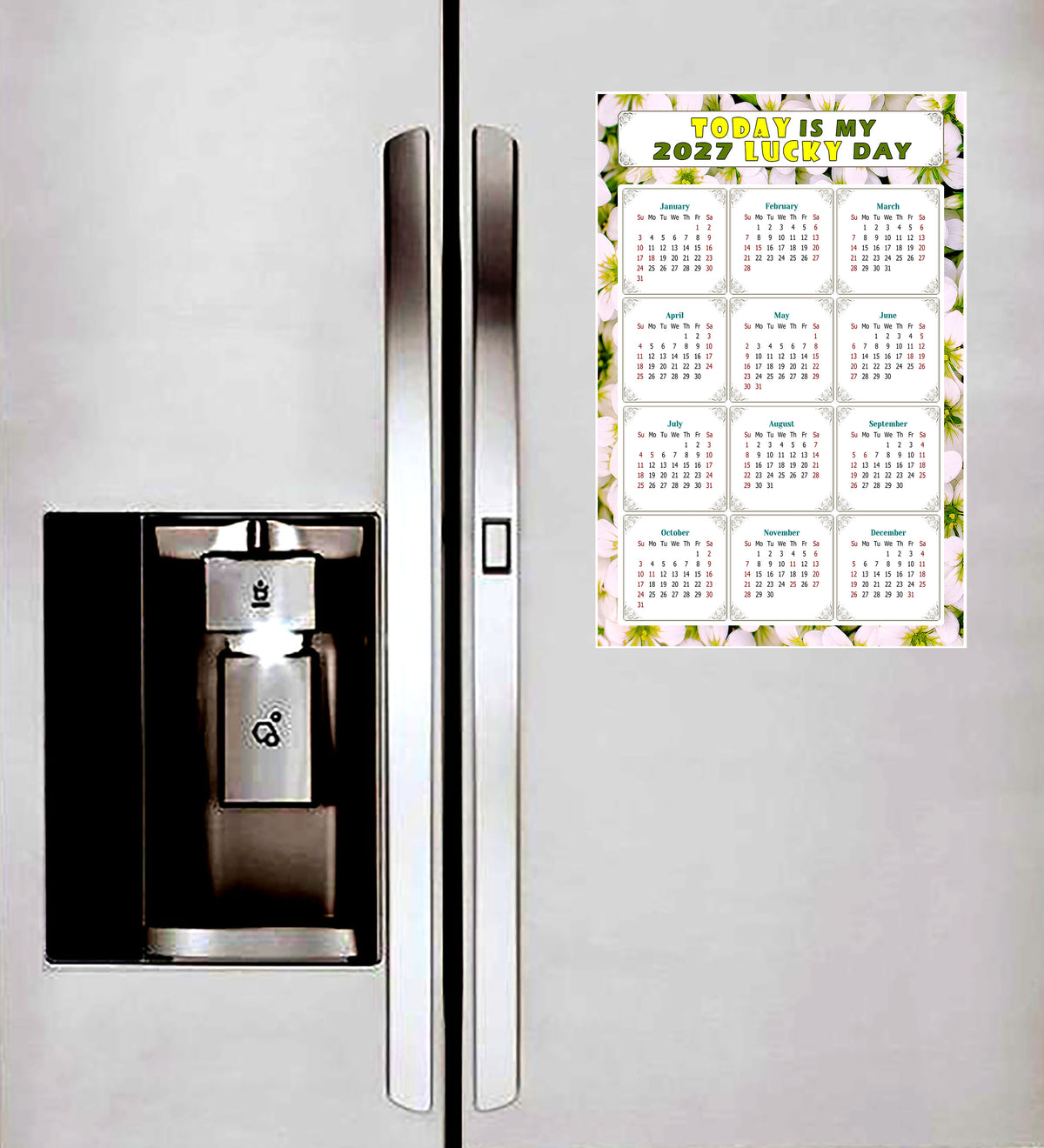 2027 Peel & Stick Calendar - Today is my Lucky Day Removable - 029