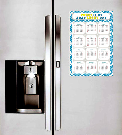 2027 Magnetic Calendar - Calendar Magnets - Today is my Lucky Day - (Fade, Tear, and Water Resistant) - Themed 037