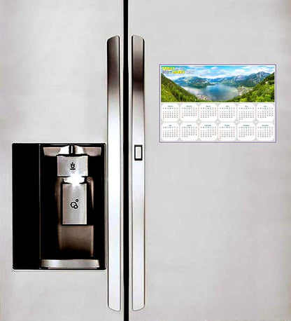 2027 Peel & Stick Calendar - Today is my Lucky Day - Removable - Hallstatt mountain (9"x 6")
