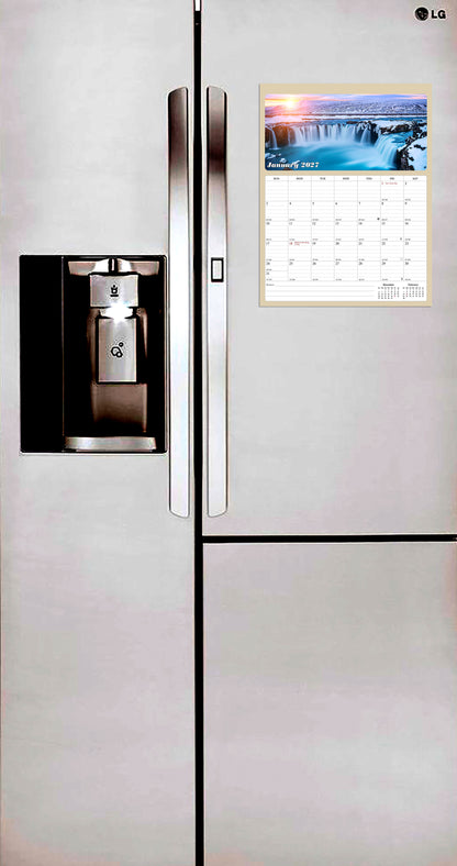 2026 - 2027 Calendar Magnetic Peel & Stick 18 Months 8.5" x 11" Sunset&Sunrise