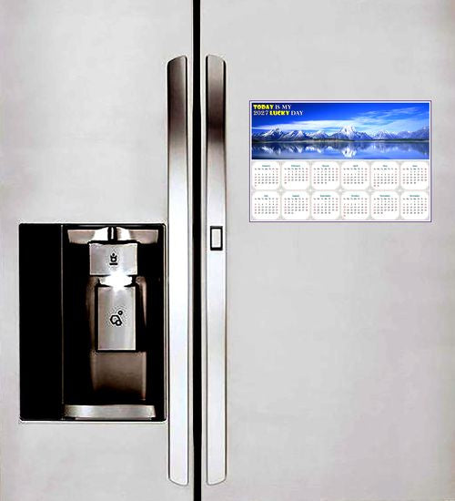 2027 Peel & Stick Calendar - Today is my Lucky Day - Removable - Jackson Lake Wyoming (9"x 6")