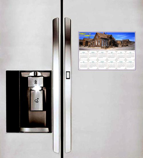2027 Peel & Stick Calendar - Today is my Lucky Day - Removable - Ghost town (9"x 6")
