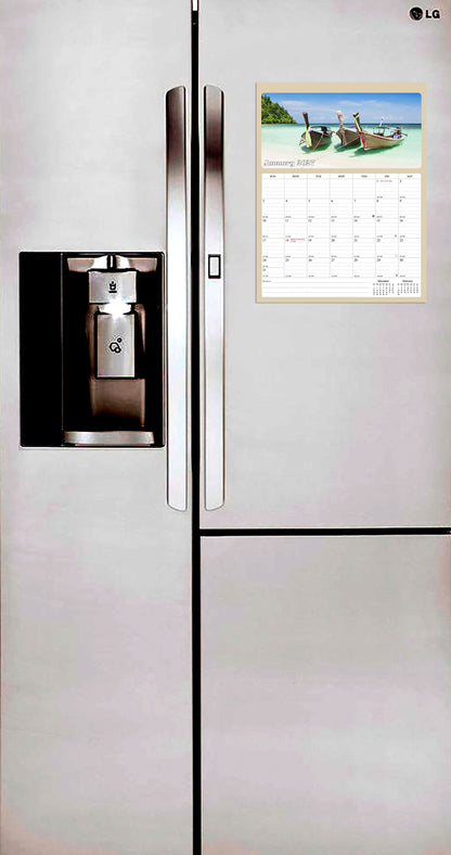 2027 Calendar Magnetic Peel & Stick 12 Months 8.5" x 11" Beaches