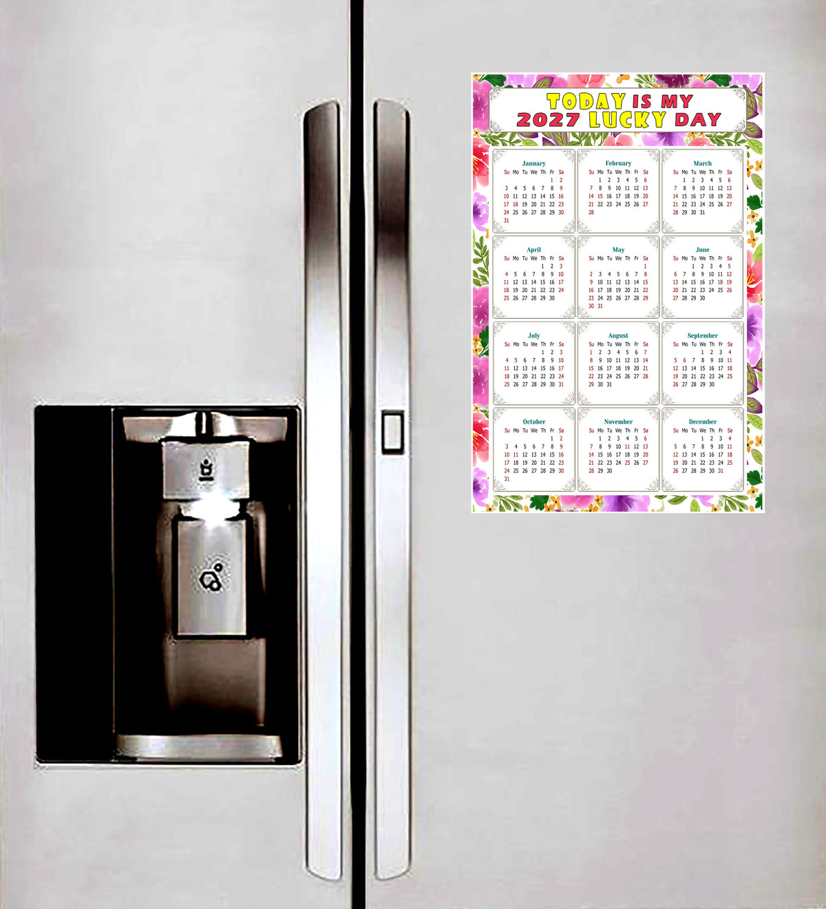 2027 Peel & Stick Calendar - Today is my Lucky Day Removable - 023