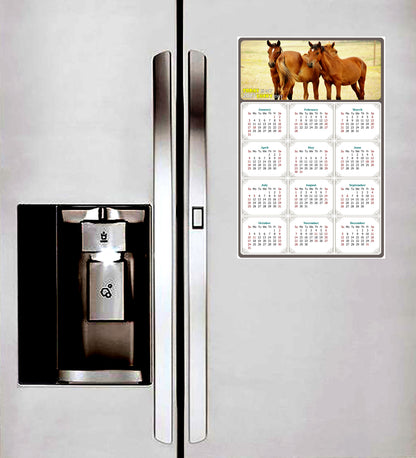 2027 Peel & Stick Calendar - Today is my Lucky Day Removable - Horses 014 (9"x 6")
