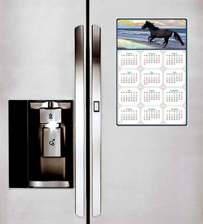 2027 Peel & Stick Calendar - Today is my Lucky Day Removable - Horses 015 (12"x 8")