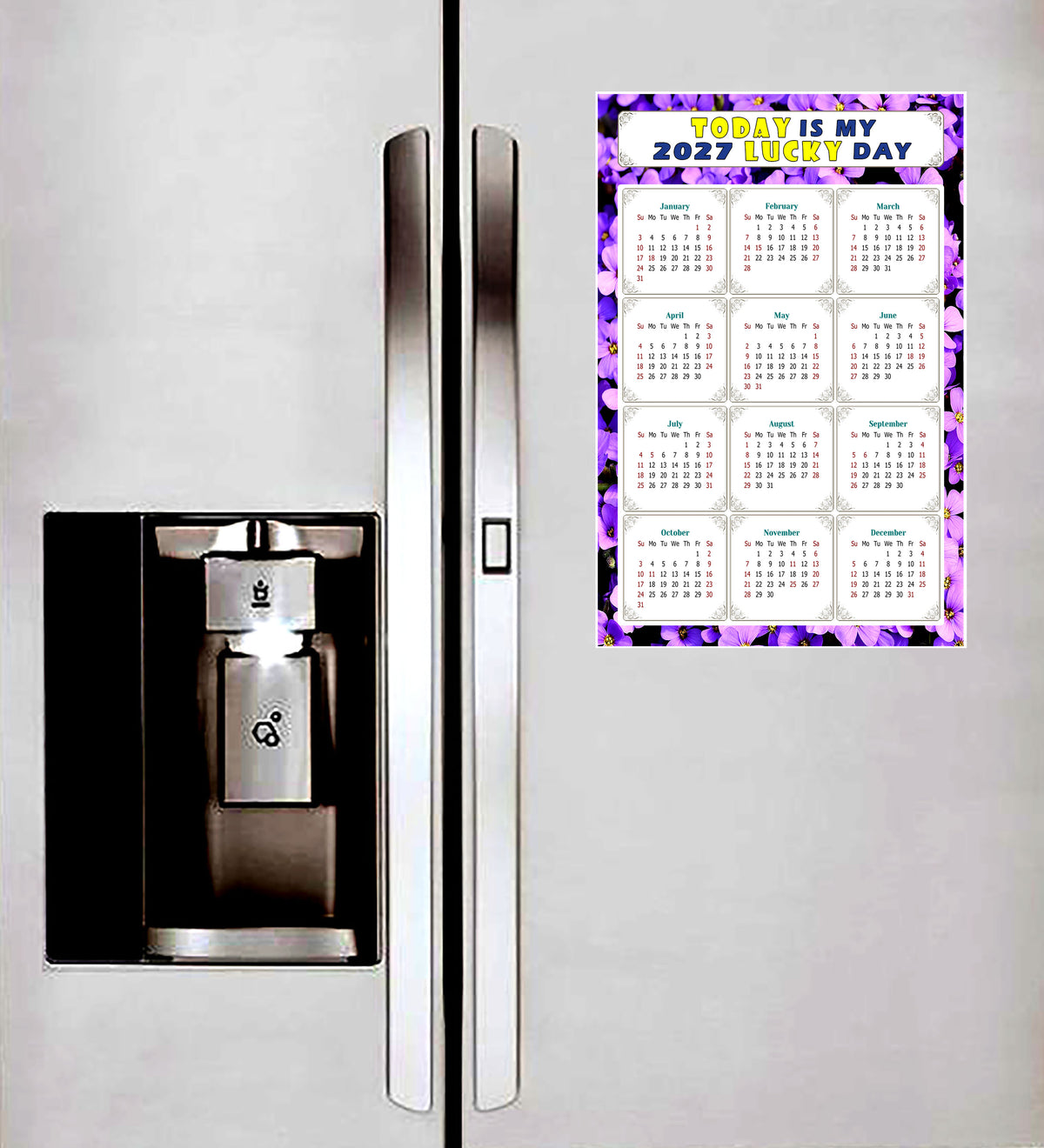 2027 Peel & Stick Calendar - Today is my Lucky Day Removable - 026