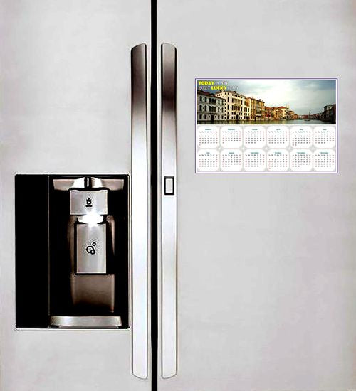 2027 Peel & Stick Calendar - Today is my Lucky Day - Removable - Venice Grand Canal (9"x 6")