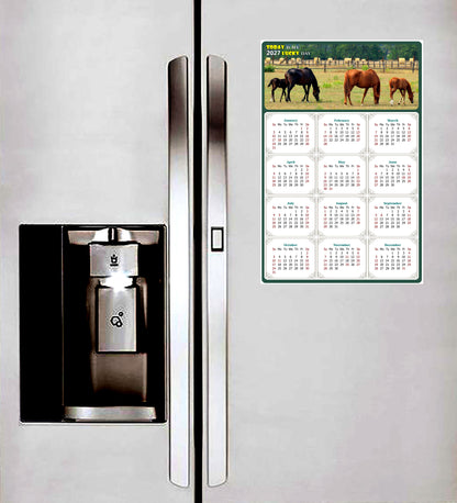 2027 Peel & Stick Calendar - Today is my Lucky Day Removable - Horses 010 (9"x 6")