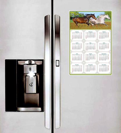 2027 Peel & Stick Calendar - Today is my Lucky Day Removable - Horses 03 (9"x 6")