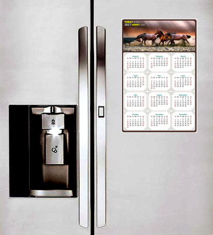 2027 Peel & Stick Calendar - Today is my Lucky Day Removable - Horses 01 (9"x 6")