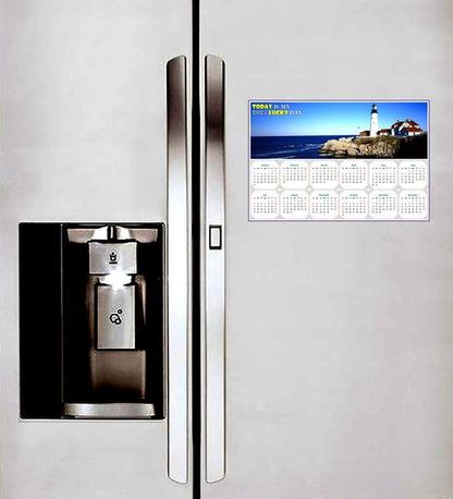 2027 Peel & Stick Calendar - Today is my Lucky Day - Removable -  Portland lighthouse (9"x 6")