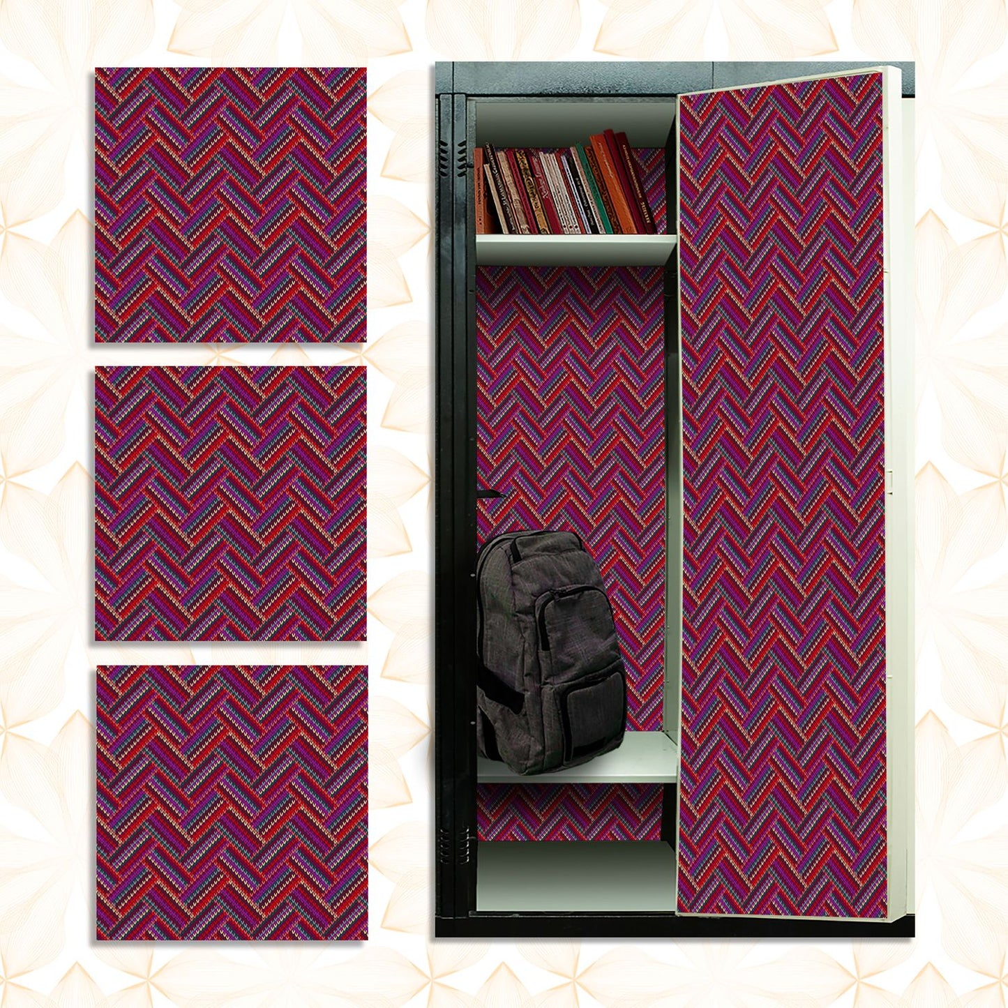 Deluxe School Locker Magnetic Wallpaper - Pack of 3 Sheets - Geometric (vg 020)