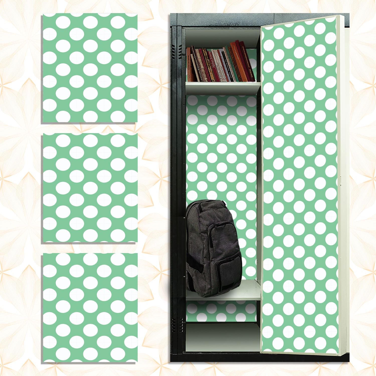 Magnetic Locker Rug Magnetic Locker Wallpaper - Pack of 3 Sheets - Polka Dot (vg 002 ...