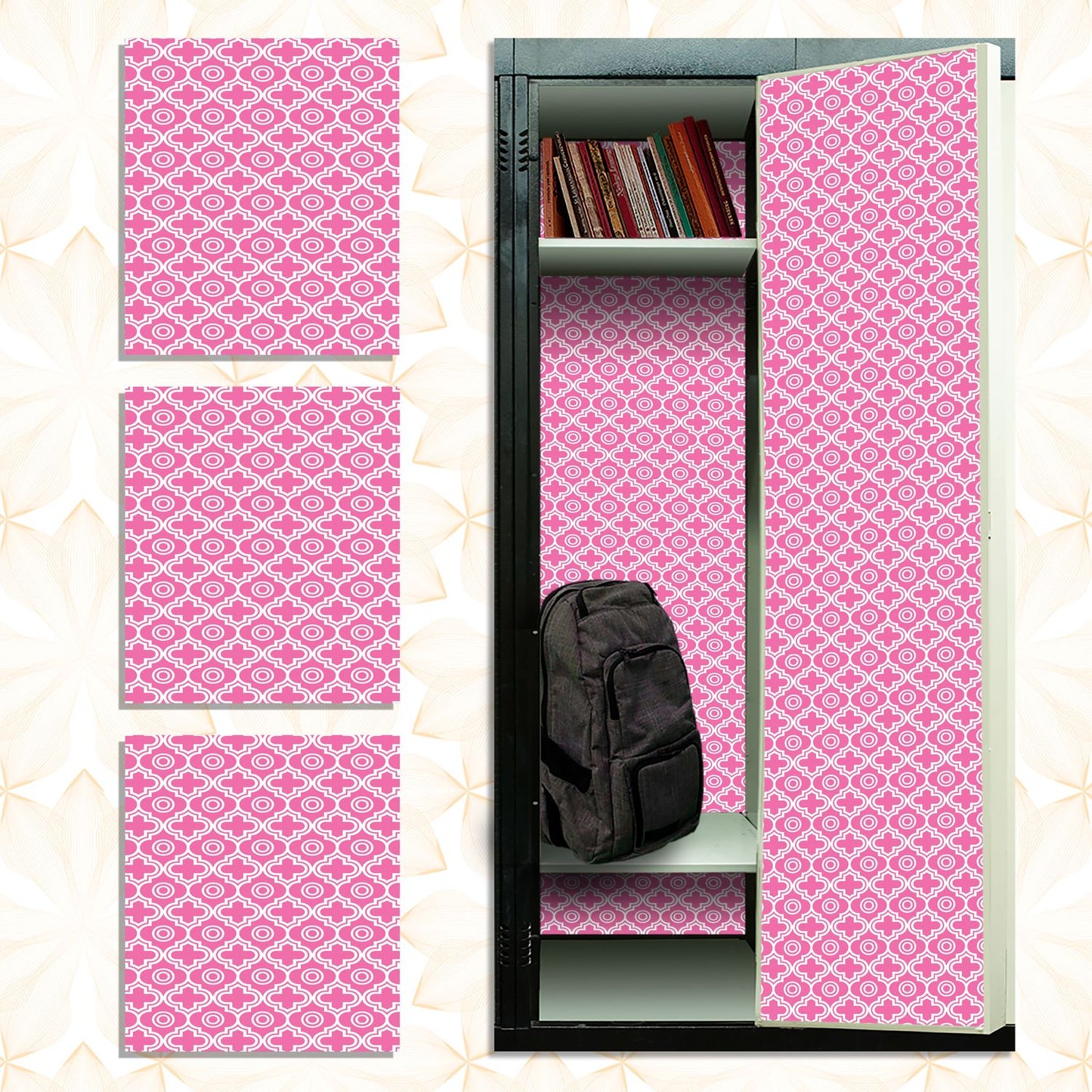 Magnetic Locker Wallpaper - Pack of 3 Sheets - (Geometric) (vg 013)