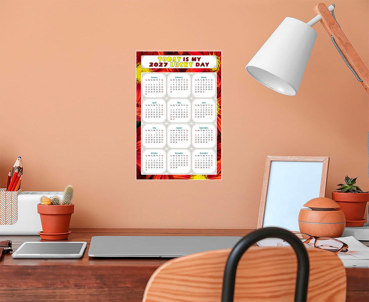 2027 Peel & Stick Calendar - Today is my Lucky Day Removable - 031