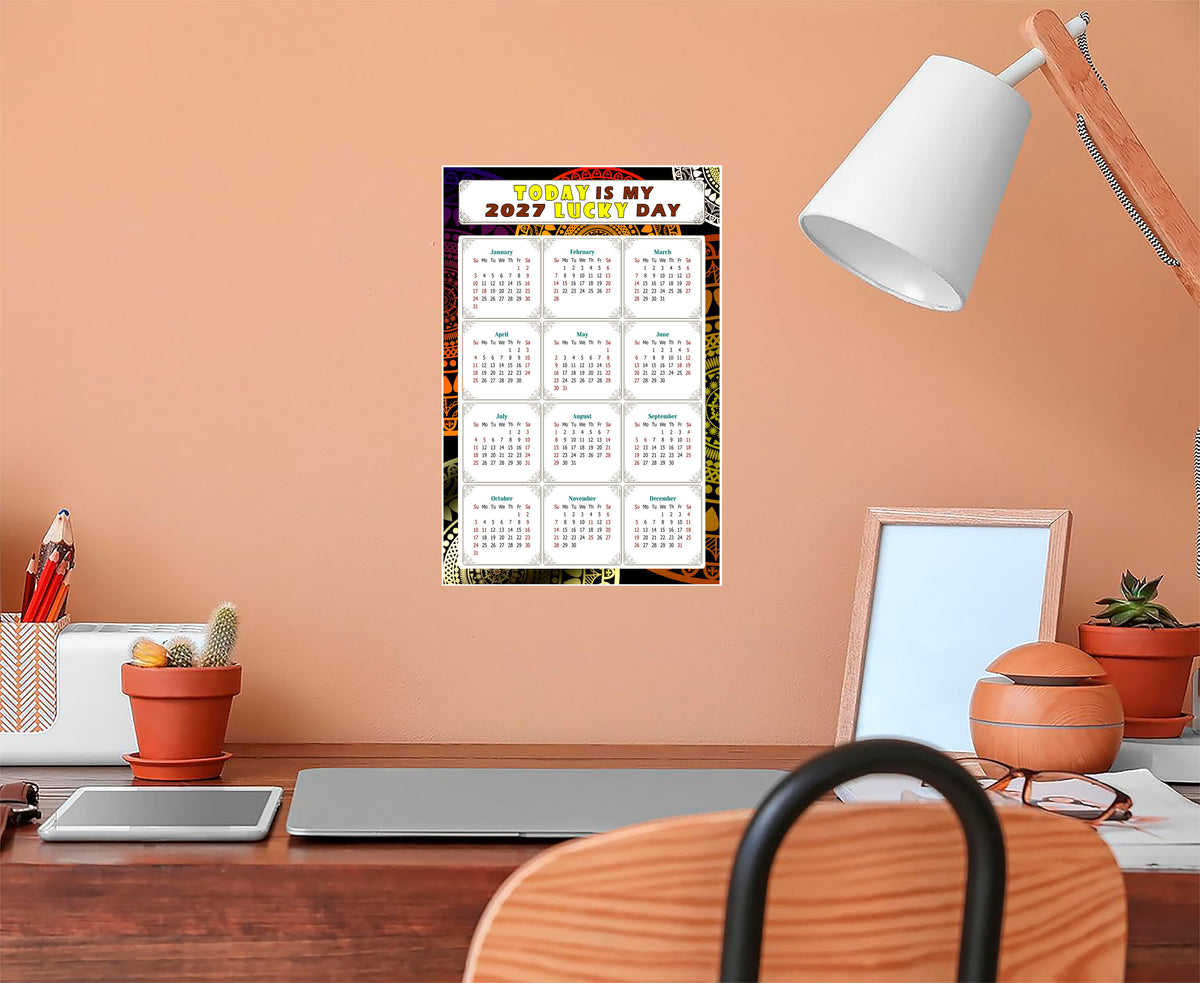 2027 Peel & Stick Calendar - Today is my Lucky Day Removable - 07