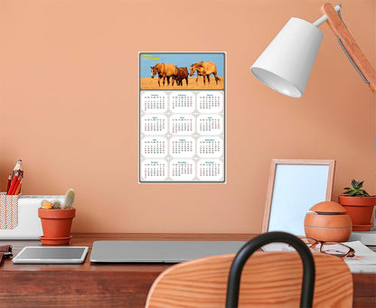 2027 Peel & Stick Calendar - Today is my Lucky Day Removable - Horses 017 (12"x 8")